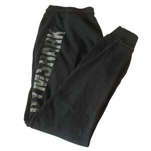 Men's Gymshark Black Jogger Sweatpants With Camo Logo Size Medium